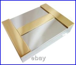Hermes Cigar Case Wood Silver Gold Vintage Vtg Authentic Auth Rare with Box