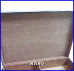 Hermes Cigar Case Wood Silver Gold Vintage Vtg Authentic Auth Rare with Box