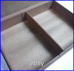 Hermes Cigar Case Wood Silver Gold Vintage Vtg Authentic Auth Rare with Box