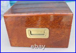 Hermes Cigar Humidor Lacquered Burl Wood Box Elie Bleu Birdseye Burl 16x9x6