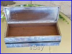 High End Heavy 707 Gram Sterling Silver Cigar Humidor Made by Conquistador Huge