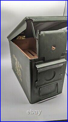 Homemade Ammo Can Cigar Humidor. 50 cal surplus ammunition box