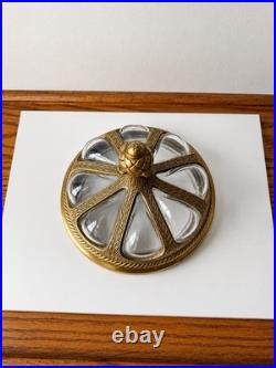 Humidor Apothecary Jar Brass Caged Glass Cigar Box with Lid, Vintage