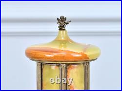 Humidor Cigar Antique Reuge Devil Musical Swiss Onyx Silver Box Storage Tobacco