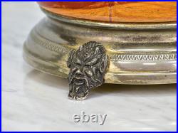 Humidor Cigar Antique Reuge Devil Musical Swiss Onyx Silver Box Storage Tobacco