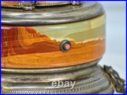 Humidor Cigar Antique Reuge Devil Musical Swiss Onyx Silver Box Storage Tobacco