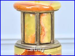 Humidor Cigar Antique Reuge Devil Musical Swiss Onyx Silver Box Storage Tobacco