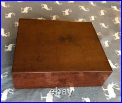 Humidor Cigar Box Burlwood Veneer Vintage