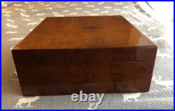 Humidor Cigar Box Burlwood Veneer Vintage