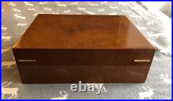 Humidor Cigar Box Burlwood Veneer Vintage