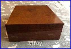 Humidor Cigar Box Burlwood Veneer Vintage