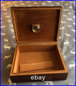 Humidor Cigar Box Burlwood Veneer Vintage