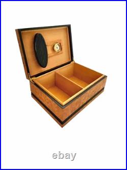 Humidor Cigar Box Faux Burlwood Vintage Home Office Decor Gift Humidor Cigar Box Faux Burlwood Vintage Home Office Decor Gift
