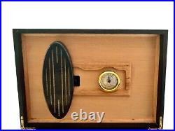 Humidor Cigar Box Faux Burlwood Vintage Home Office Decor Gift