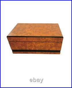 Humidor Cigar Box Faux Burlwood Vintage Home Office Decor Gift Humidor Cigar Box Faux Burlwood Vintage Home Office Decor Gift