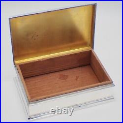 Humidor Cigar Box Gorham Sterling Silver Wooden Liner