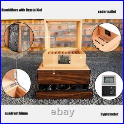 Humidor Cigar Box, Handcrafted Box Top 270 Elegant Glossy Spanish Cedar Humidor