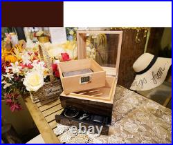 Humidor Cigar Box, Handcrafted Box Top 270 Elegant Glossy Spanish Cedar Humidor