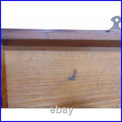 Humidor Cigar Box Large Wood Tobacco Gold Band 12.25 x 5 x 3.25 30's Vintage