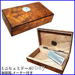 Humidor Cigar Box Set with Humidifier and Hygrometer Brown Stylish and Cool