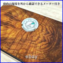 Humidor Cigar Box Set with Humidifier and Hygrometer Brown Stylish and Cool