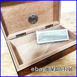 Humidor Cigar Box Set with Humidifier and Hygrometer Brown Stylish and Cool