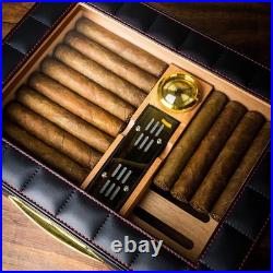 Humidor PU leather cigar box with humidifier and hygrometer