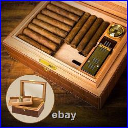 Humidor PU leather cigar box with humidifier and hygrometer