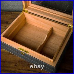 Humidor PU leather cigar box with humidifier and hygrometer