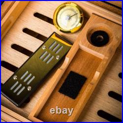 Humidor PU leather cigar box with humidifier and hygrometer