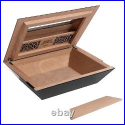 Humidor Supreme Aria Cigar Humidor Wood Box, 40-80 Cigar Storage, Modern Design