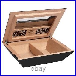 Humidor Supreme Aria Cigar Humidor Wood Box, 40-80 Cigar Storage, Modern Design