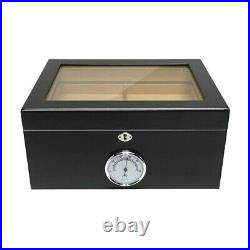 Humidor Supreme Bally Black Cigar Humidor Wood Box- 100 Cigar Capacity, SureSeal
