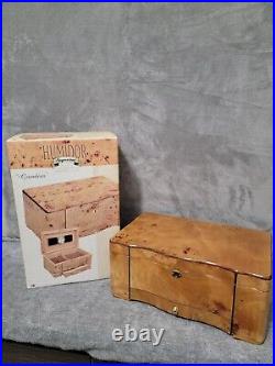 Humidor Supreme Grandeur Burl Wood Rectangular Shape Desktop Cigar Storage Box