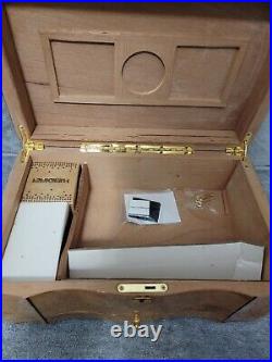 Humidor Supreme Grandeur Burl Wood Rectangular Shape Desktop Cigar Storage Box