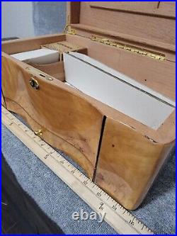 Humidor Supreme Grandeur Burl Wood Rectangular Shape Desktop Cigar Storage Box