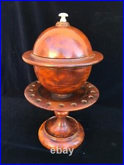 Humidor Tobacco Box Lt 19th c French Burl Wood Pipe Stand, Beautiful and Rare