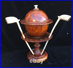 Humidor Tobacco Box Lt 19th c French Burl Wood Pipe Stand, Beautiful and Rare