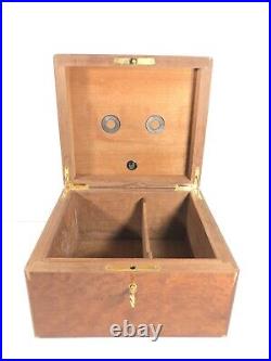 Humidor Vintage Alfred Dunhill Inlaid Burl Wood Made in France 10 X 9 X 6