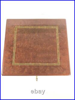 Humidor Vintage Alfred Dunhill Inlaid Burl Wood Made in France 10 X 9 X 6