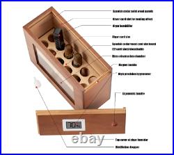 Humidor Visible glass window, cigarette pack with hygrometer for Cohibu