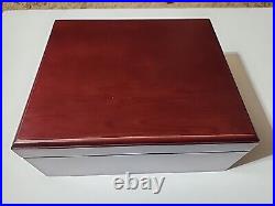 Humidor With G WATTS USA Wood Lined 10 1/4x8 3/4x4 1/2 Cigars Cherry Color