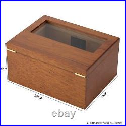 Humidor With humidifier Hygrometer 2 Drawers Portable Cedar Wood Box Portable