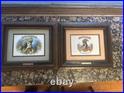 Humidor withSpanish Cedar Lining & Framed Original Labels DICK CUSTER & SEMINOLA