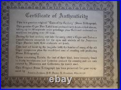 Humidor withSpanish Cedar Lining & Framed Original Labels DICK CUSTER & SEMINOLA