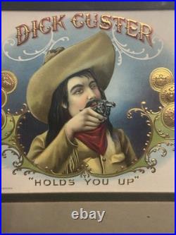 Humidor withSpanish Cedar Lining & Framed Original Labels DICK CUSTER & SEMINOLA