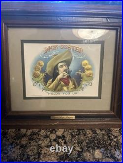 Humidor withSpanish Cedar Lining & Framed Original Labels DICK CUSTER & SEMINOLA