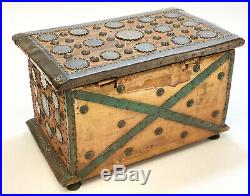 Italian Ancient Coin Mounted Wood Cigar Box Humidor 19th Century