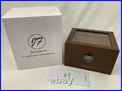 Jansfuren Glasstop 25-55 Desktop Spanish Cedar Humidor Box Holds 50 Cigars