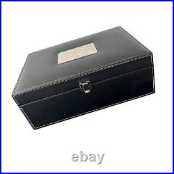 Jcr m Art Deco Style Humidor Lidded Box by Silver Match, French, Unworn